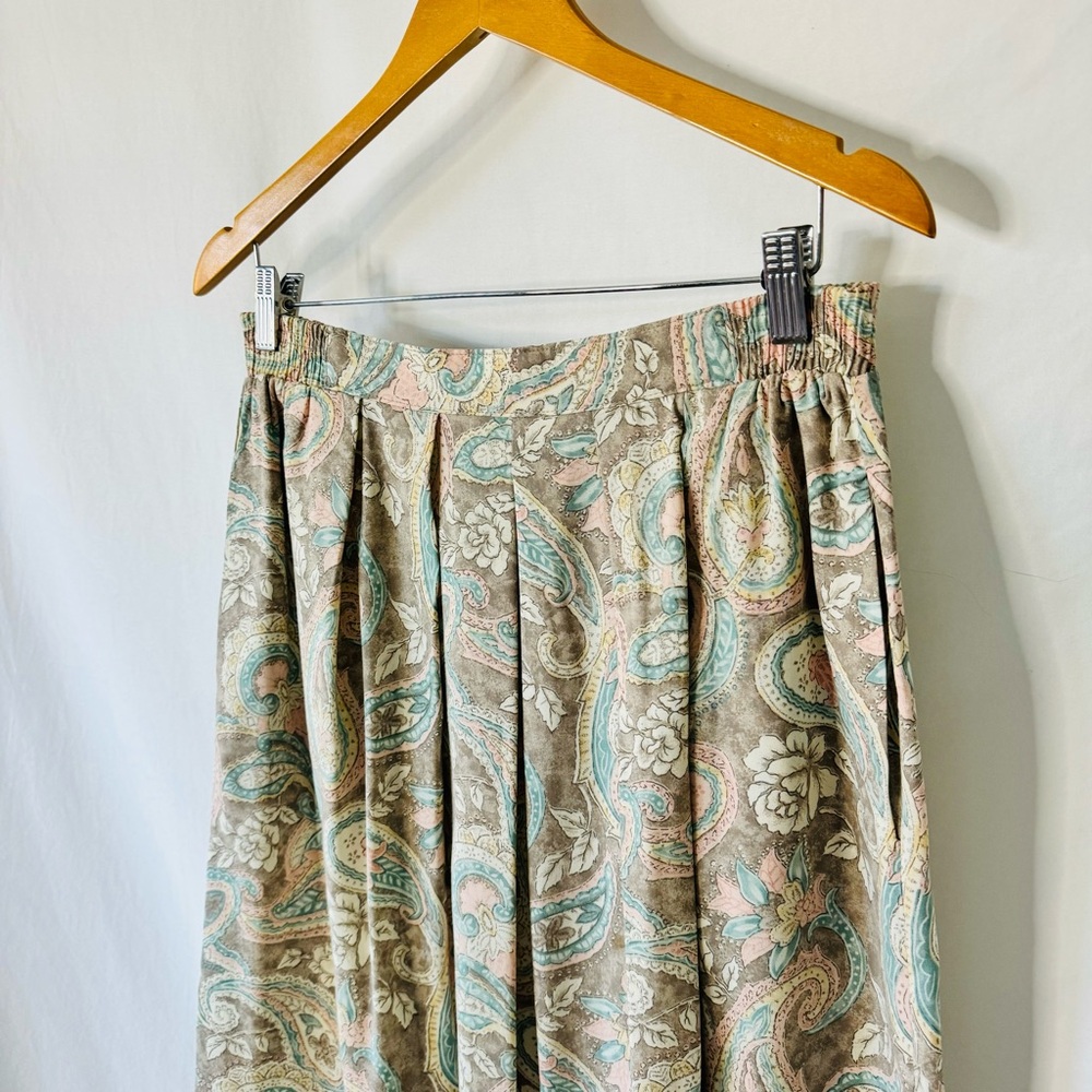 Vintage 80s Jantzen Paisley Neutral Cream Skirt - Picture 5 of 12